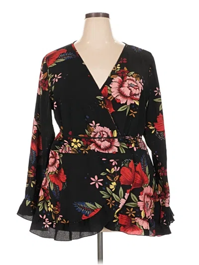 Pre-owned Boohoo Long Sleeve Blouse In Black