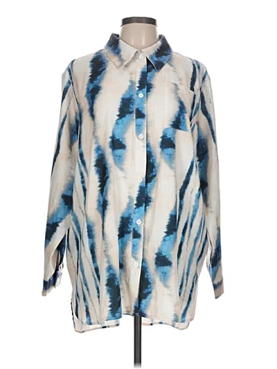 Pre-owned Boohoo Long Sleeve Blouse In Blue