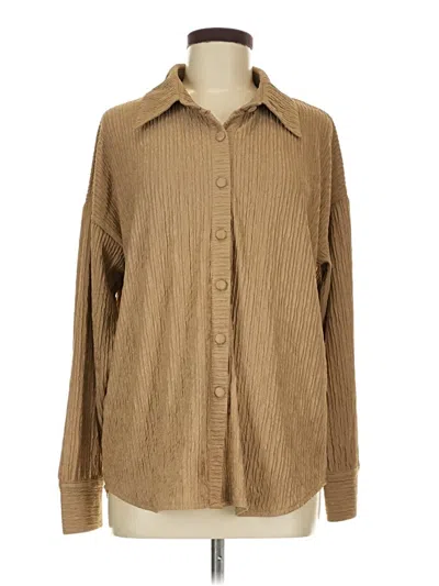 Pre-owned Boohoo Long Sleeve Blouse In Brown