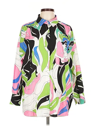 Pre-owned Boohoo Long Sleeve Blouse In Green