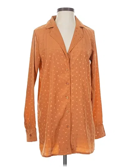 Pre-owned Boohoo Long Sleeve Blouse In Orange