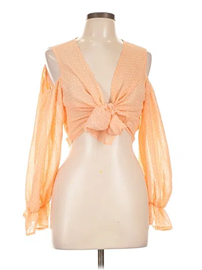 Pre-owned Boohoo Long Sleeve Blouse In Orange