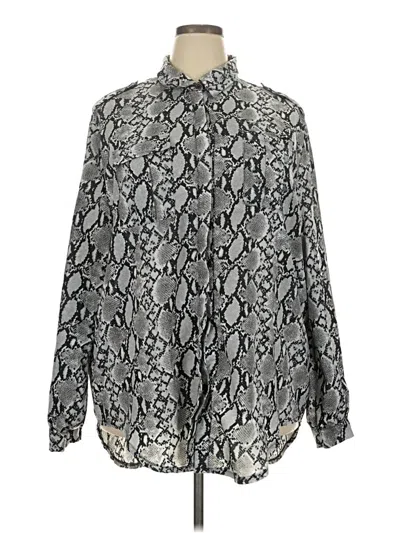 Pre-owned Boohoo Long Sleeve Blouse In Silver