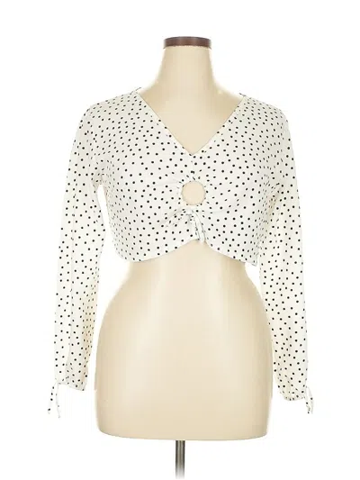 Pre-owned Boohoo Long Sleeve Blouse In White