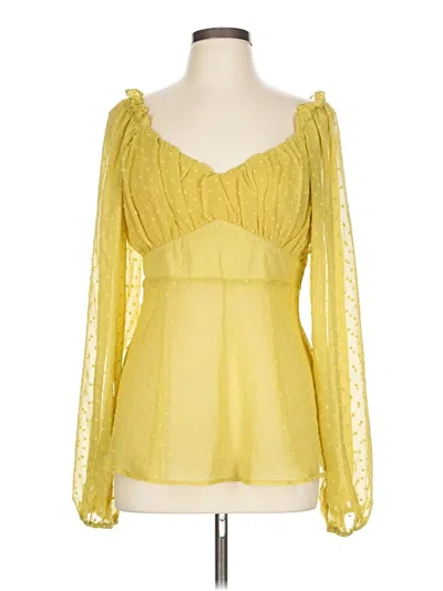 Boohoo Long Sleeve Blouse In Yellow
