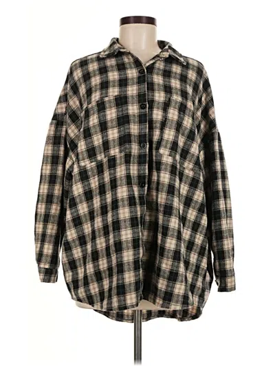 Pre-owned Boohoo Long Sleeve Button Down Shirt In Black
