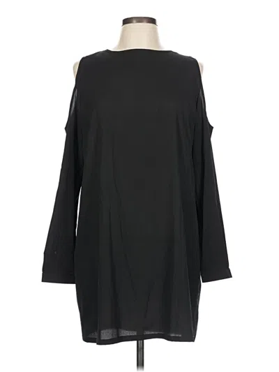 Pre-owned Boohoo Long Sleeve Top Black Cold Shoulder Neckline Tops