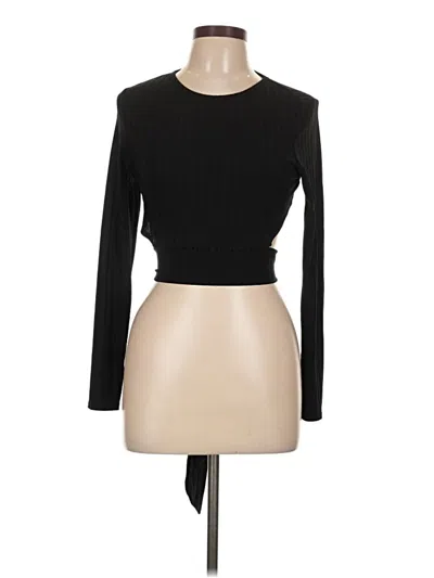 Pre-owned Boohoo Long Sleeve Top Black Turtleneck Tops