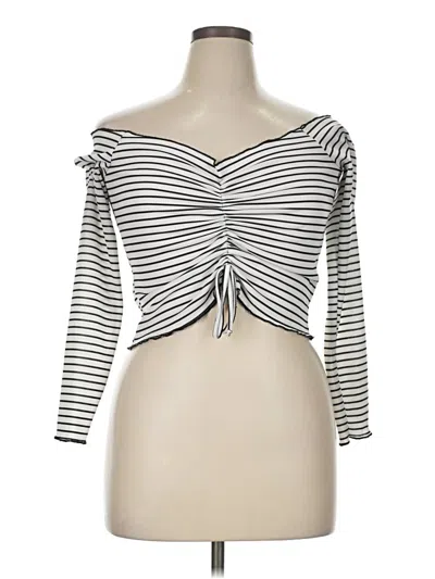 Pre-owned Boohoo Long Sleeve Top Silver Sweetheart Neckline Tops