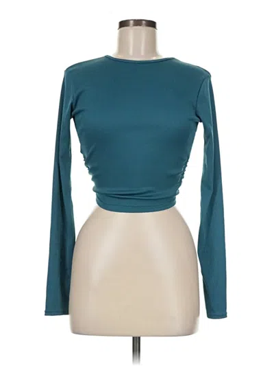 Boohoo Long Sleeve Top Teal Boatneck Tops