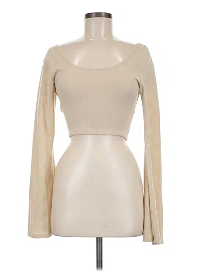 Pre-owned Boohoo Long Sleeve Turtleneck In Ivory