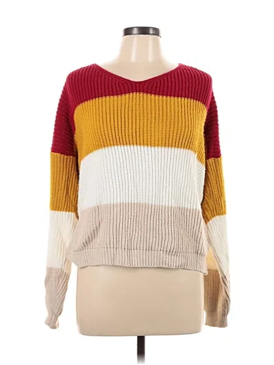 Pre-owned Boohoo Pullover Sweater In Burgundy