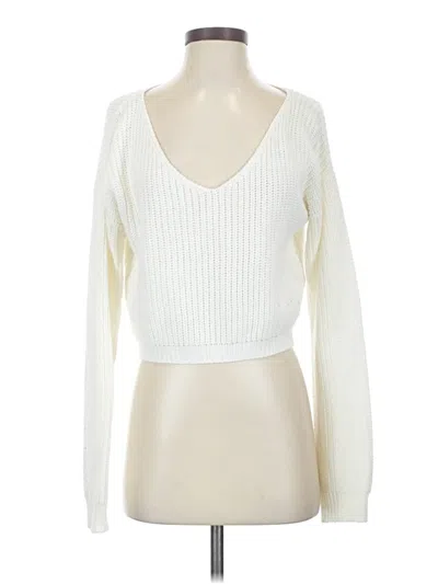 Pre-owned Boohoo Pullover Sweater In White