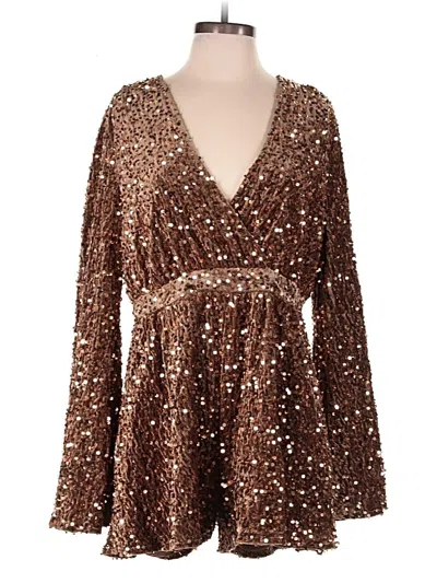 Pre-owned Boohoo Romper In Gold