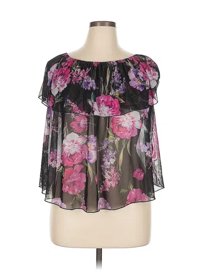 Pre-owned Boohoo Short Sleeve Blouse In Black