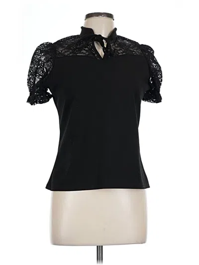 Pre-owned Boohoo Short Sleeve Blouse In Black
