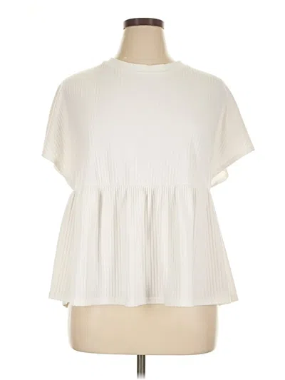 Pre-owned Boohoo Short Sleeve Blouse In Ivory