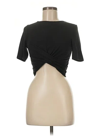 Pre-owned Boohoo Short Sleeve Top Black Keyhole Neckline Tops