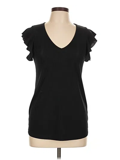 Pre-owned Boohoo Short Sleeve Top Black Sweetheart Neckline Tops
