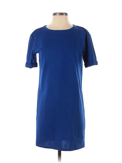 Pre-owned Boohoo Short Sleeve Top Blue Crew Neck Tops