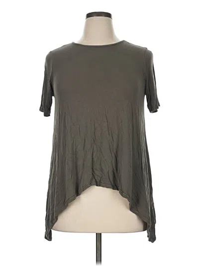 Pre-owned Boohoo Short Sleeve Top Gray Keyhole Neckline Tops
