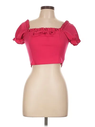 Pre-owned Boohoo Short Sleeve Top Red Sweetheart Neckline Tops
