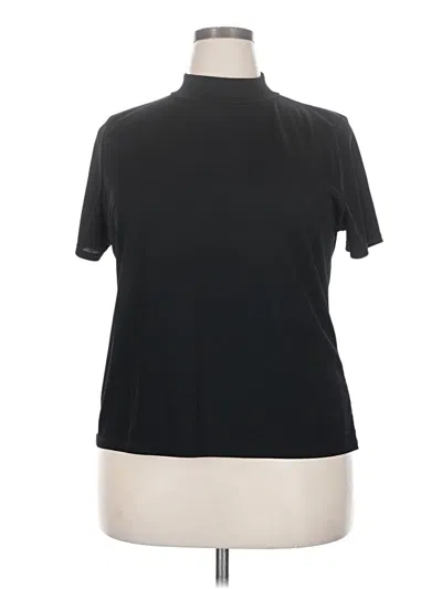 Pre-owned Boohoo Short Sleeve Turtleneck In Black