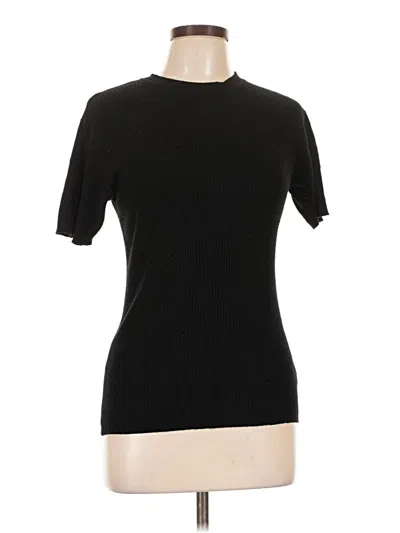 Pre-owned Boohoo Short Sleeve Turtleneck In Black