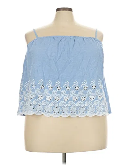 Pre-owned Boohoo Sleeveless Blouse In Blue