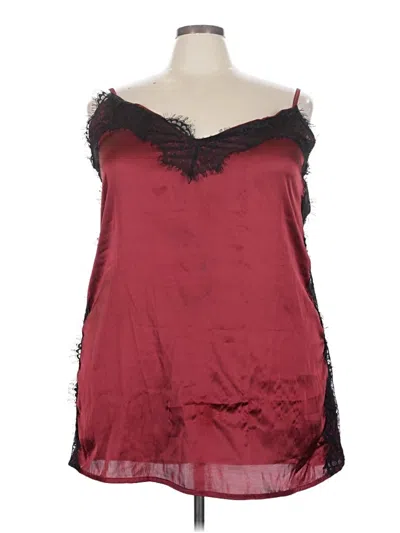 Pre-owned Boohoo Sleeveless Blouse In Burgundy