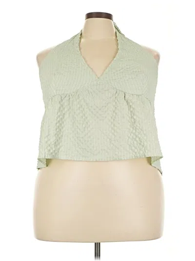 Pre-owned Boohoo Sleeveless Blouse In Green