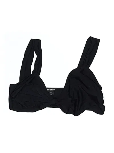 Pre-owned Boohoo Swimsuit Top Black Swimwear
