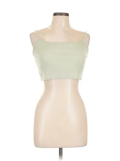 Pre-owned Boohoo Tank Top Green Strapless Neckline Tops