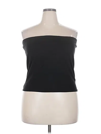 Pre-owned Boohoo Tube Top Black Strapless Neckline Tops