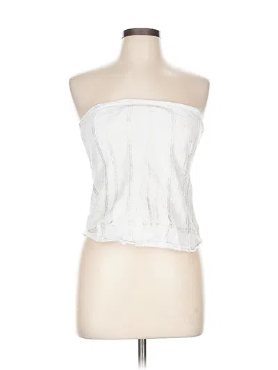 Pre-owned Boohoo Tube Top White Strapless Neckline Tops