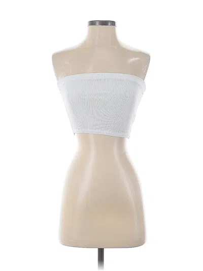 Pre-owned Boohoo Tube Top White Strapless Neckline Tops