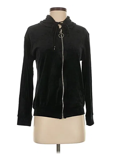 Pre-owned Boohoo Zip Up Hoodie In Black