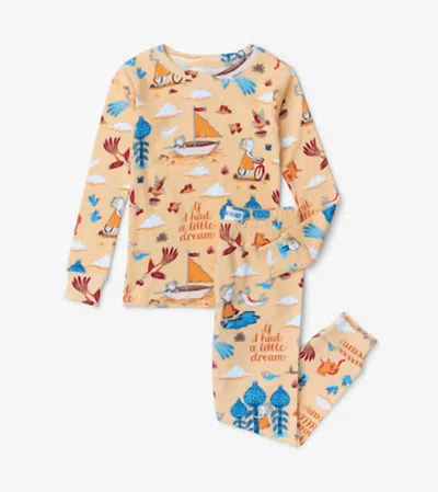 Books To Bed Kids' Girl's If I Had A Little Dream Pajamas In Cream In White