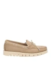 Boomerang Woman Loafers Taupe Size 6 Leather In Grey