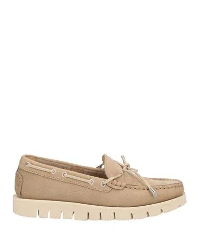 Boomerang Woman Loafers Taupe Size 6 Leather In Grey