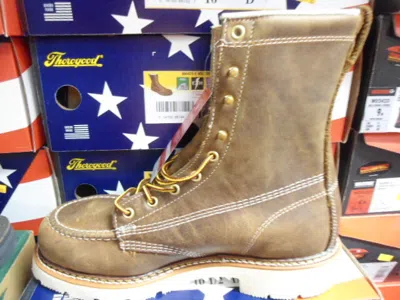Pre-owned Boots Thorogood 804-4378 American Heritage 8" Toe Safety Toe  Usa Usa Usa In Brown