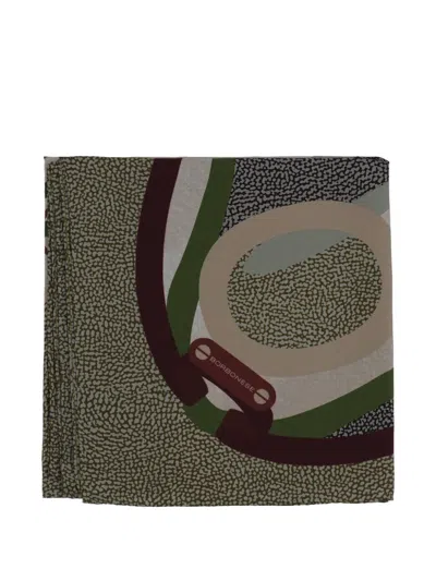 Borbonese Abstract-print Silk Scarf In Brown