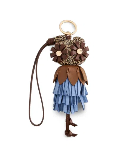 Borbonese Animal-motif Fringed Keyring In Multi