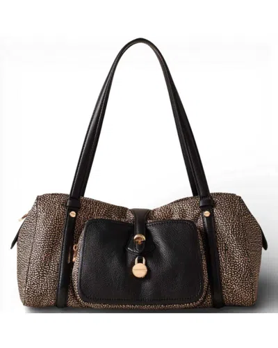 Borbonese Bag Bauletto M.  Op Natural/nero - 91010195-0189-x11 In Black