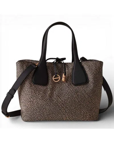 Borbonese Bag Bauletto M. With Shoulder Strap  Op Natural/nero - 91010215-ah1-x11 In Black