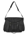 Borbonese Shopping Bag Croissant Large Recycled Fabric Op In Dark Black