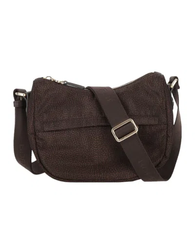 Borbonese B-club Luna Shoulder Bag In Chocolate Brown
