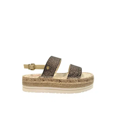 Borbonese Beige Fabric Women's Sandal In Multi