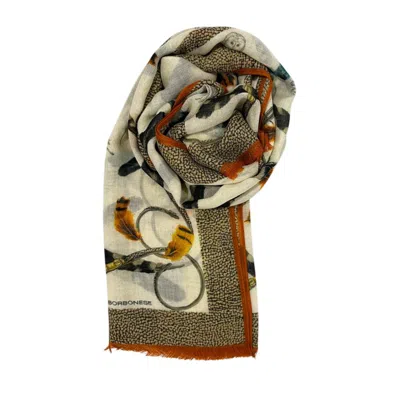 Borbonese Beige Fleece Wool Women Scarf In Neutral