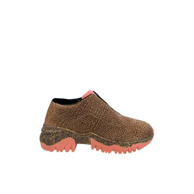 Borbonese Beige Genuine Leather Trainer In Multi
